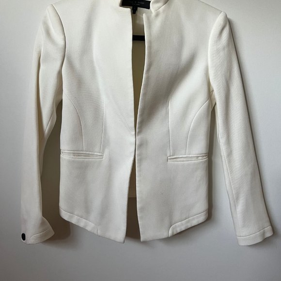 Ivory RAG & BONE Blake pique blazer - Picture 4 of 9